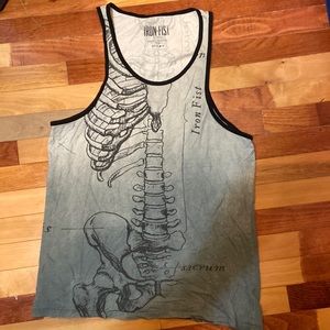 Iron Fist Skeleton Tank Top T-Shirt (Hot Topic)